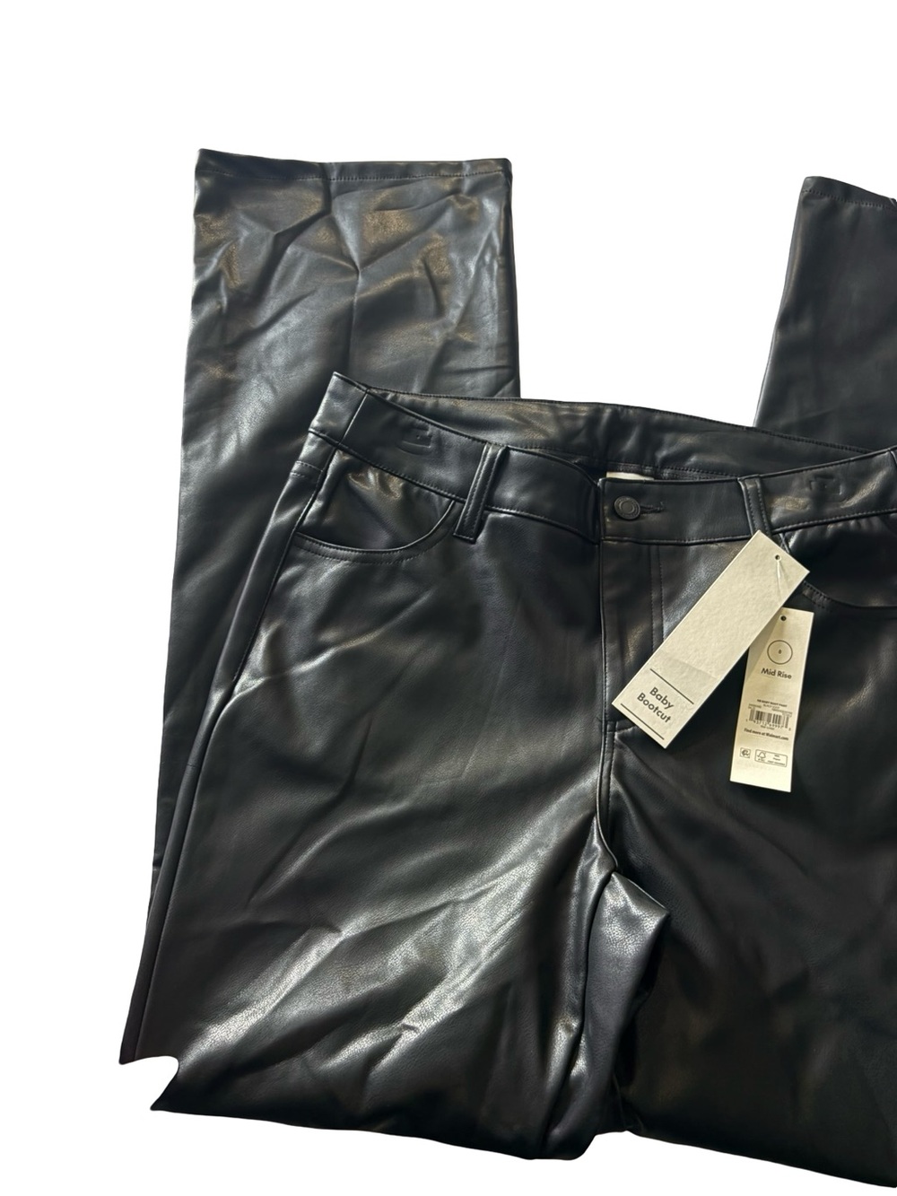 No Boundaries Black Faux Leather-Look Pants